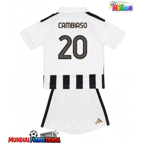 Camiseta Juventus Andrea Cambiaso #20 Primera Equipación Replica 2026-27 para niños mangas cortas (+ Pantalones cortos)